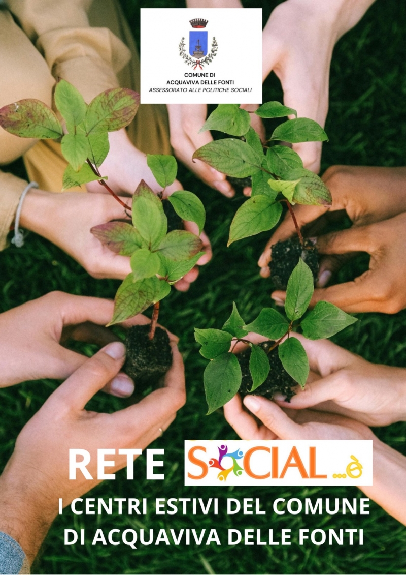 Rende noto - Avviso pubblico per la manifestazione di interesse all�iscrizione all�elenco comunale �Rete social��: i centri estivi del comune di Acquaviva delle Fonti� - Annualit� 2026